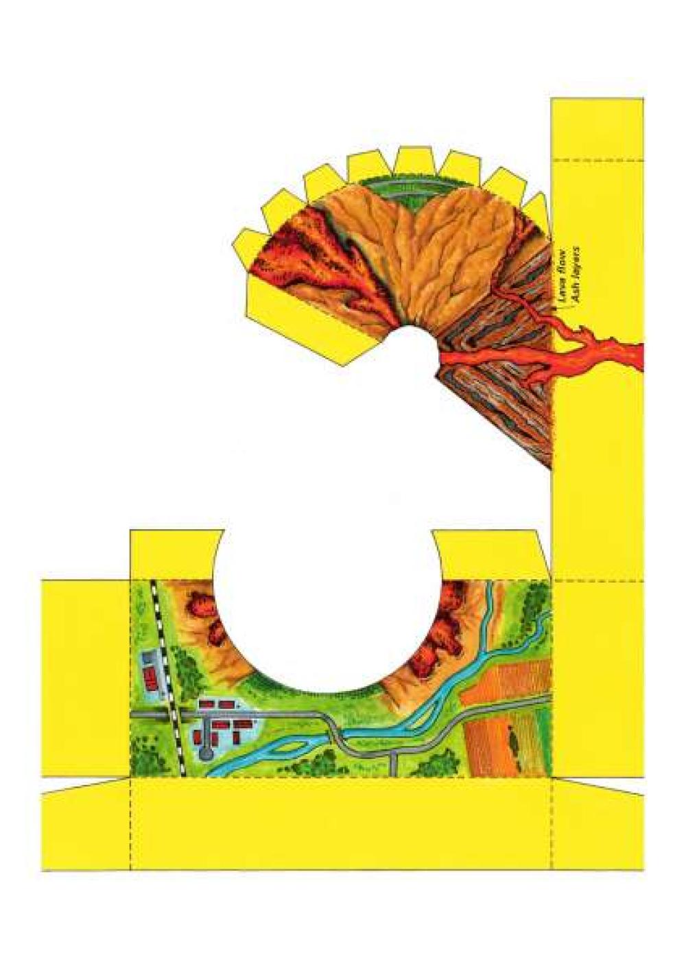 Model of a volcano (Size DIN A4) - Size DIN A4