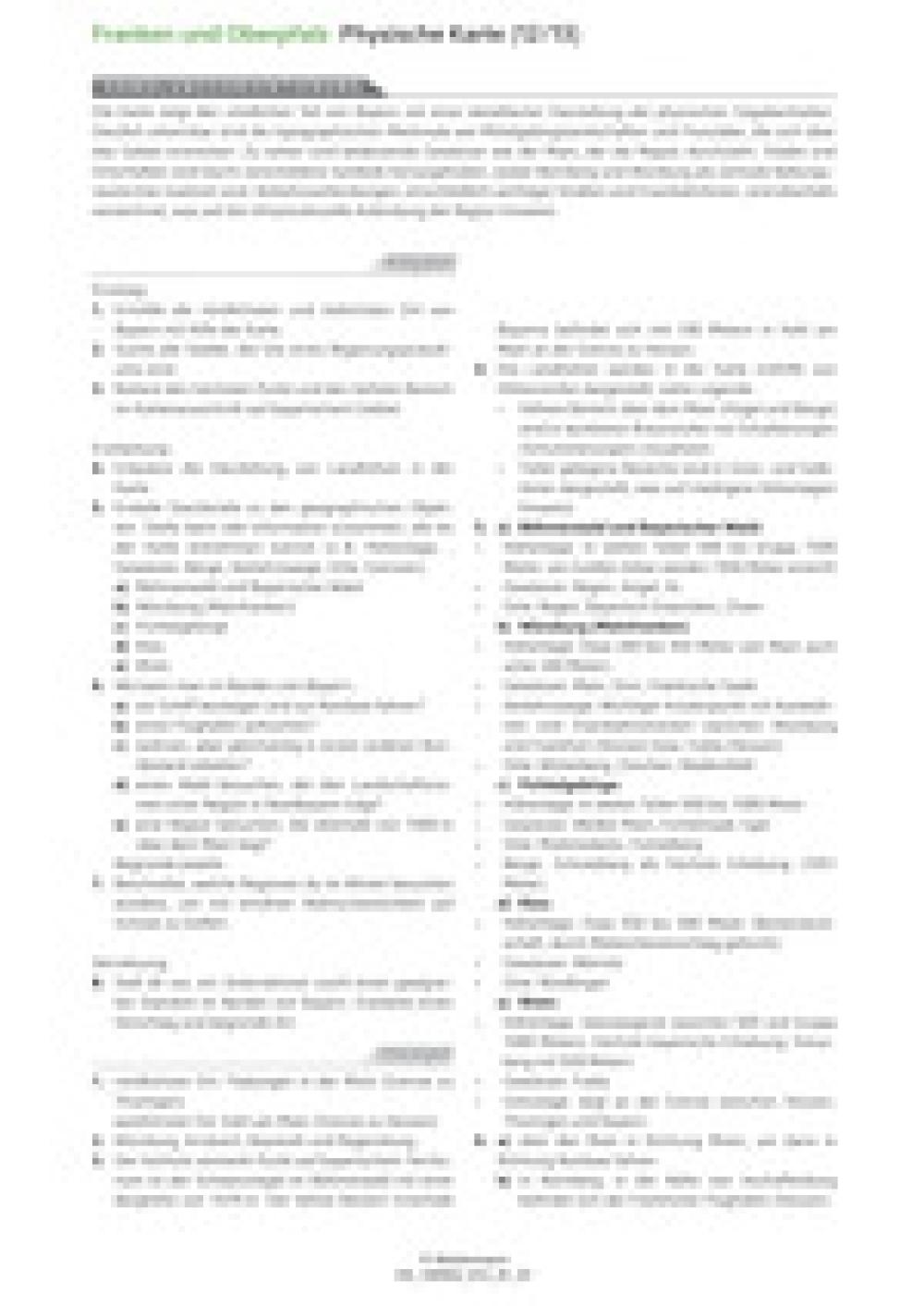 Franken und Oberpfalz - Physische Karte