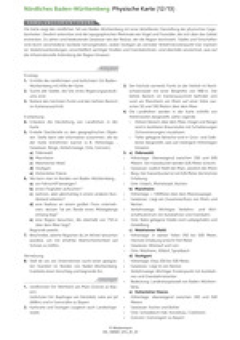 Nördliches Baden-Württemberg - Physische Karte