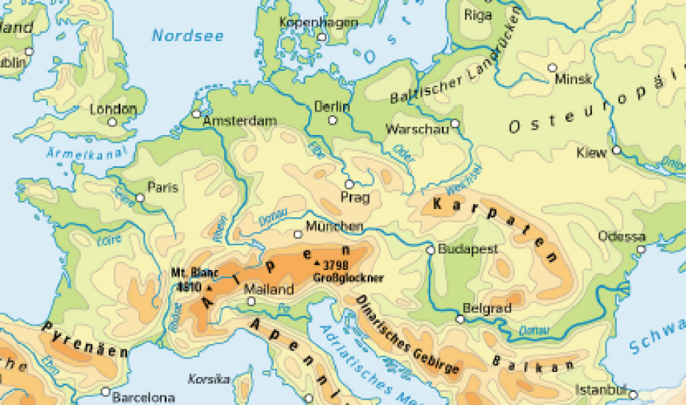 Europa – Topographie