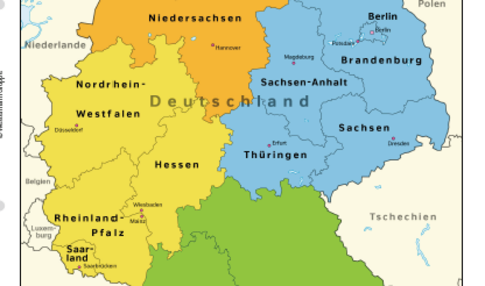 Gliederung Deutschlands nach Himmelsrichtungen