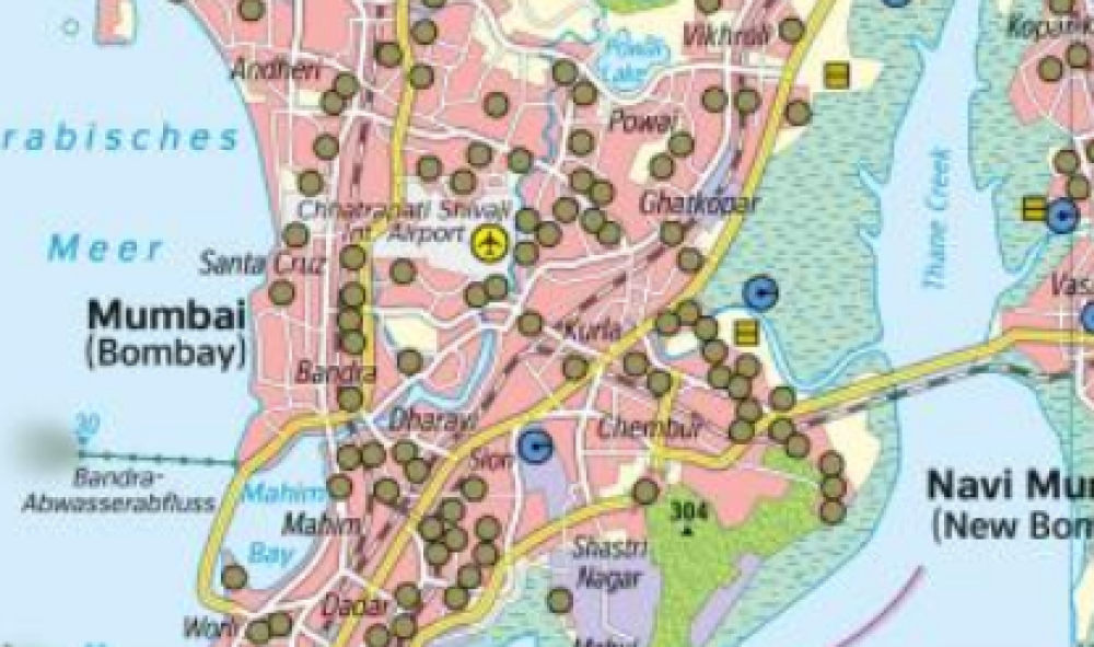 Mumbai im Satellitenbild und als Karte