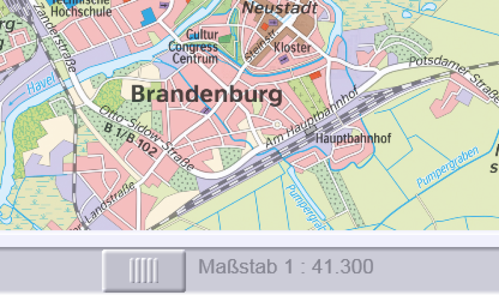 Brandenburg an der Havel in verschiedenen Maßstäben