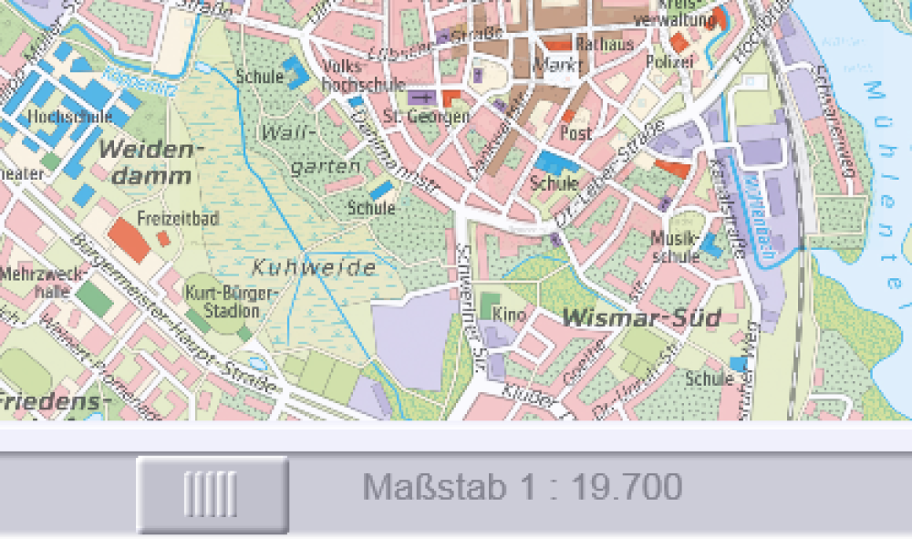 Wismar in verschiedenen Maßstäben