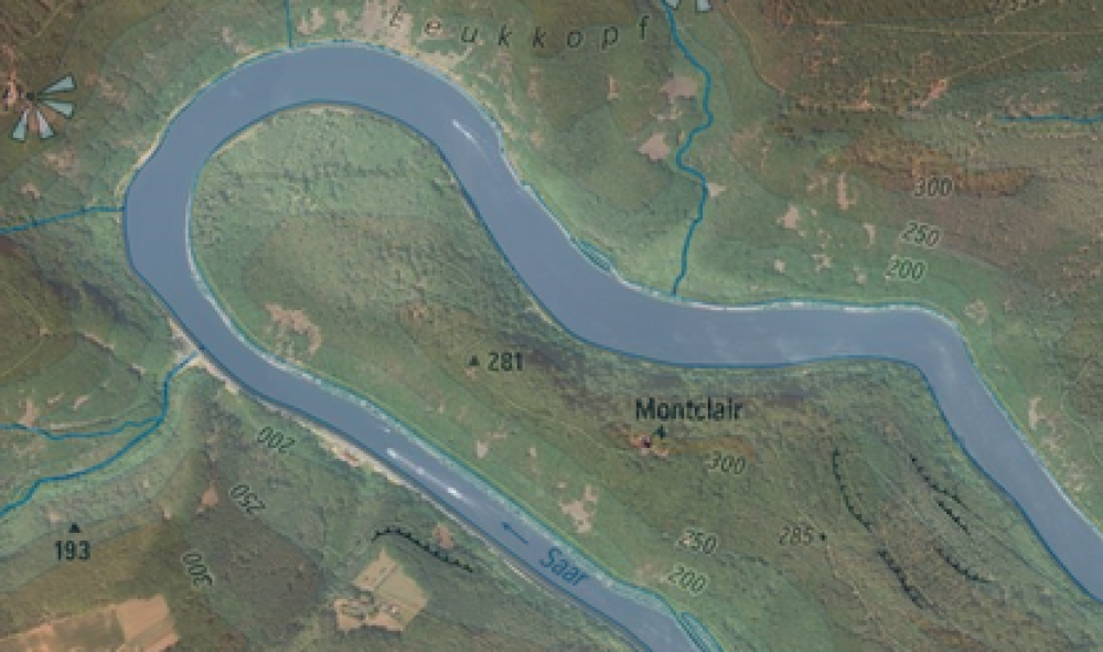 Die Saarschleife im Luftbild und als Karte