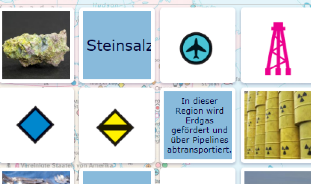 Signaturen der Wirtschaftskarte Nordamerikas