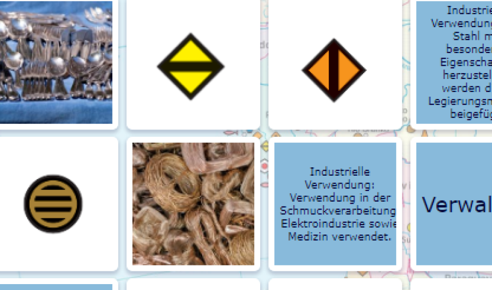 Signaturen der Wirtschaftskarte Südamerikas