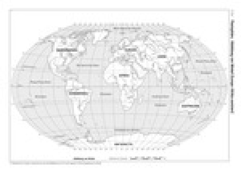 Erde (Planisphäre) - Abbildung von Winkel (Europa-Afrika-zentriert)