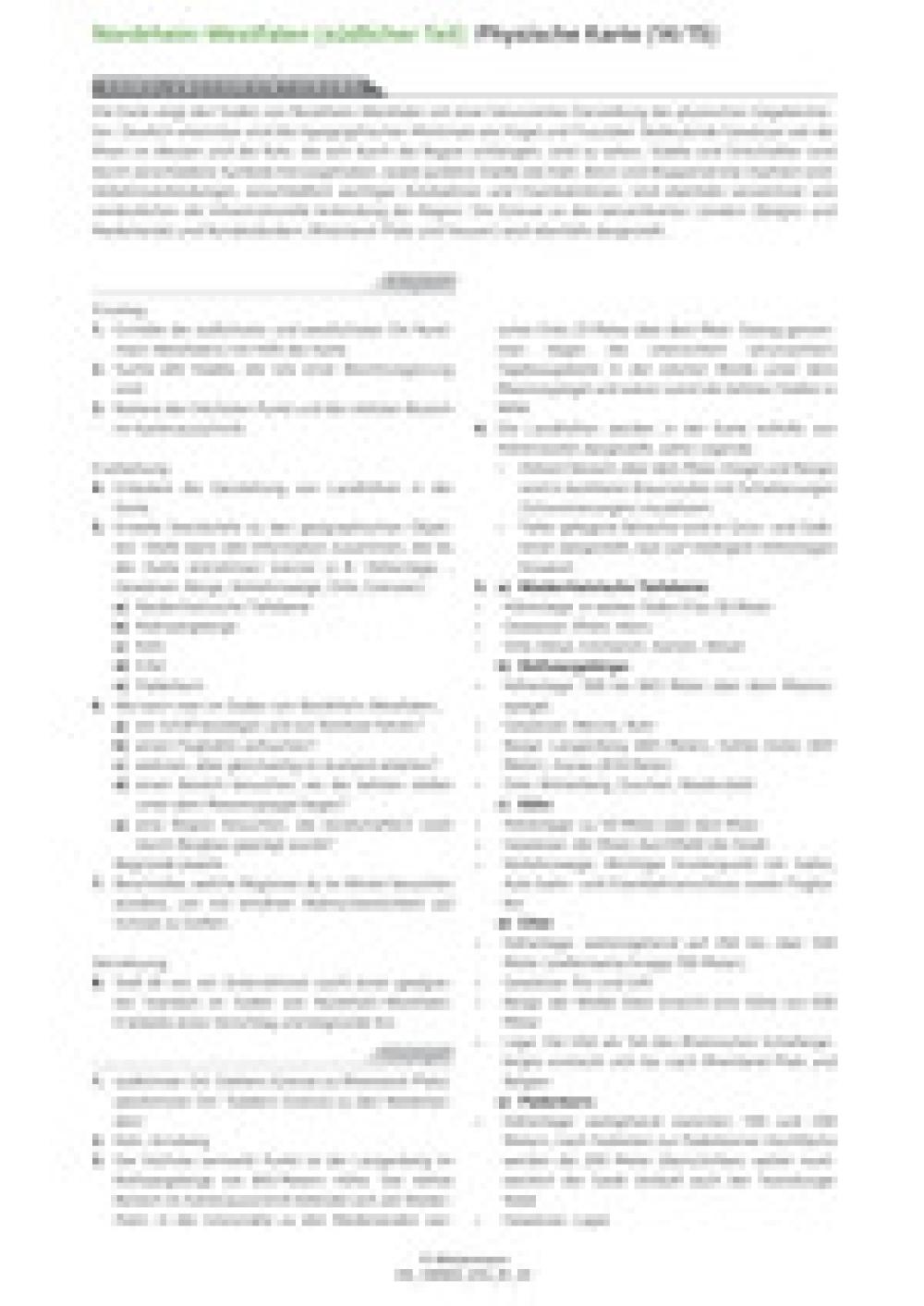 Nordrhein-Westfalen (südlicher Teil) - Physische Karte