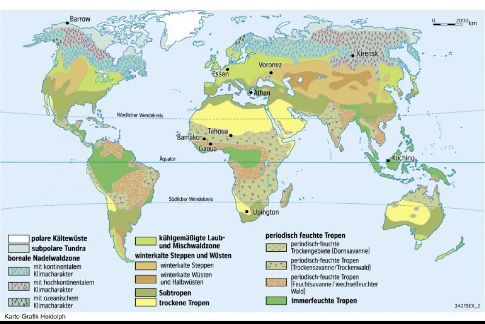 Die geographischen Zonen der Erde nach H. Bramer