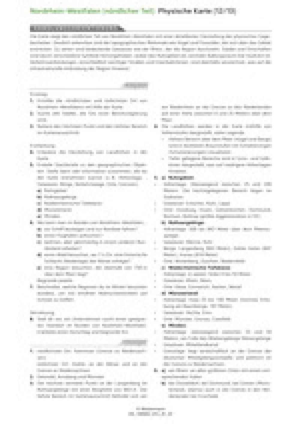 Nordrhein-Westfalen (nördlicher Teil) - Physische Karte