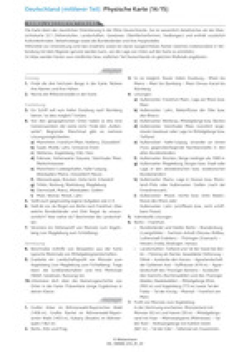 Deutschland (mittlerer Teil) - Physische Karte