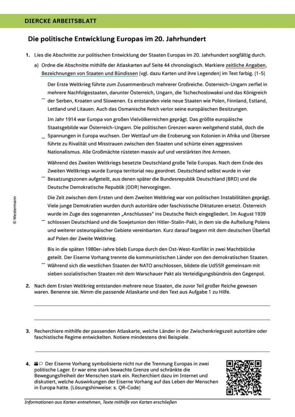 Die politische Entwicklung Europas im 20. Jahrhundert