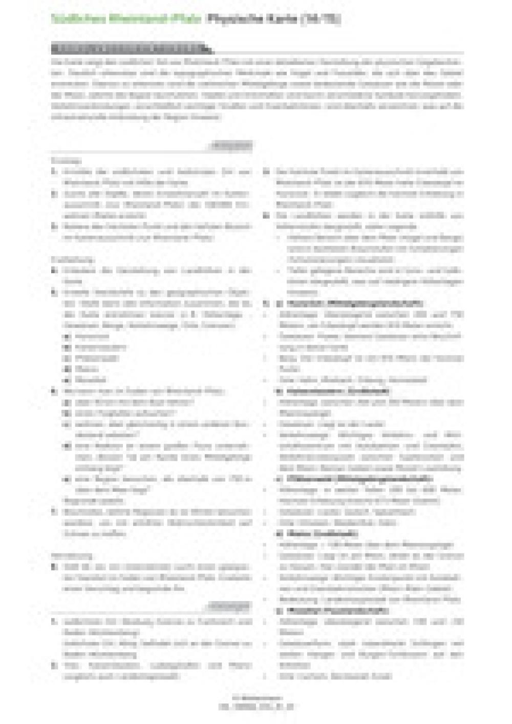 Südliches Rheinland-Pfalz - Physische Karte