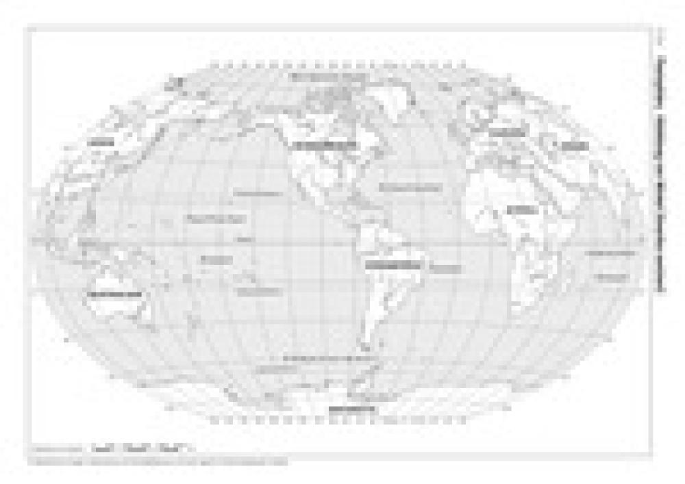 Erde (Planisphäre) - Abbildung von Winkel (Amerika-zentriert)